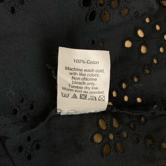 Madewell Off the Shoulder Eyelet Lace Top Black XXS - Picture 10 of 11